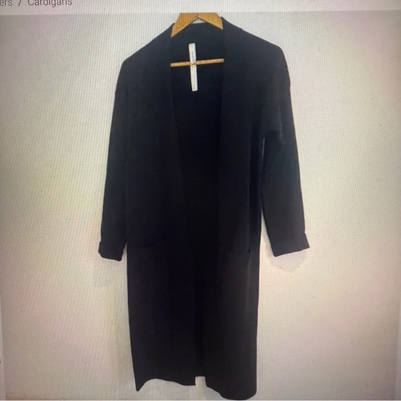 The Group Babaton Sweaters - The Group Babaton Woman Black Stretch Long Open Cardigan Sweater Size M